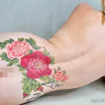 Фото пример рисунка тату цветок пион 16,10,2021 - №0451 - peony tattoo - tatufoto.com