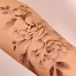 Фото пример рисунка тату цветок пион 16,10,2021 - №0453 - peony tattoo - tatufoto.com
