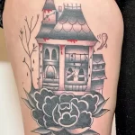 Фото пример рисунка тату цветок пион 16,10,2021 - №0461 - peony tattoo - tatufoto.com