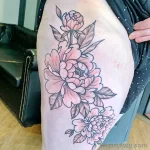 Фото пример рисунка тату цветок пион 16,10,2021 - №0467 - peony tattoo - tatufoto.com