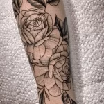Фото пример рисунка тату цветок пион 16,10,2021 - №0471 - peony tattoo - tatufoto.com