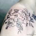 Фото пример рисунка тату цветок пион 16,10,2021 - №0473 - peony tattoo - tatufoto.com