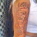 Фото пример рисунка тату цветок пион 16,10,2021 - №0478 - peony tattoo - tatufoto.com