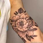 Фото пример рисунка тату цветок пион 16,10,2021 - №0479 - peony tattoo - tatufoto.com