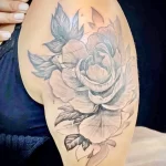 Фото пример рисунка тату цветок пион 16,10,2021 - №0503 - peony tattoo - tatufoto.com