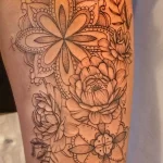 Фото пример рисунка тату цветок пион 16,10,2021 - №0525 - peony tattoo - tatufoto.com
