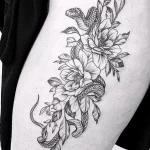Фото пример рисунка тату цветок пион 16,10,2021 - №0531 - peony tattoo - tatufoto.com