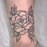 Фото пример рисунка тату цветок пион 16,10,2021 - №0533 - peony tattoo - tatufoto.com