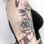 Фото пример рисунка тату цветок пион 16,10,2021 - №0541 - peony tattoo - tatufoto.com