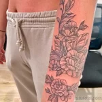 Фото пример рисунка тату цветок пион 16,10,2021 - №0544 - peony tattoo - tatufoto.com