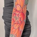 Фото пример рисунка тату цветок пион 16,10,2021 - №0574 - peony tattoo - tatufoto.com