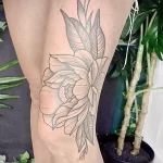 Фото пример рисунка тату цветок пион 16,10,2021 - №0592 - peony tattoo - tatufoto.com