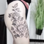 Фото пример рисунка тату цветок пион 16,10,2021 - №0594 - peony tattoo - tatufoto.com