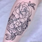 Фото пример рисунка тату цветок пион 16,10,2021 - №0603 - peony tattoo - tatufoto.com