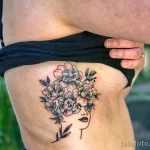 Фото пример рисунка тату цветок пион 16,10,2021 - №0614 - peony tattoo - tatufoto.com