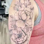 Фото пример рисунка тату цветок пион 16,10,2021 - №0628 - peony tattoo - tatufoto.com