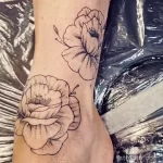Фото пример рисунка тату цветок пион 16,10,2021 - №0642 - peony tattoo - tatufoto.com