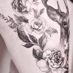 Фото пример рисунка тату цветок пион 16,10,2021 - №0667 - peony tattoo - tatufoto.com