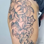 Фото пример рисунка тату цветок пион 16,10,2021 - №0670 - peony tattoo - tatufoto.com