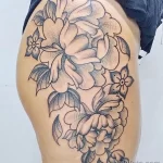 Фото пример рисунка тату цветок пион 16,10,2021 - №0671 - peony tattoo - tatufoto.com
