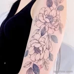 Фото пример рисунка тату цветок пион 16,10,2021 - №0676 - peony tattoo - tatufoto.com