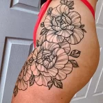 Фото пример рисунка тату цветок пион 16,10,2021 - №0677 - peony tattoo - tatufoto.com