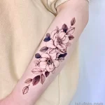 Фото пример рисунка тату цветок пион 16,10,2021 - №0678 - peony tattoo - tatufoto.com