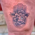 Фото пример рисунка тату цветок пион 16,10,2021 - №0685 - peony tattoo - tatufoto.com