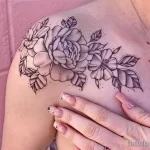 Фото пример рисунка тату цветок пион 16,10,2021 - №0691 - peony tattoo - tatufoto.com
