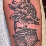Фото пример рисунка тату цветок пион 16,10,2021 - №0692 - peony tattoo - tatufoto.com