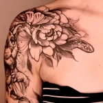 Фото пример рисунка тату цветок пион 16,10,2021 - №0707 - peony tattoo - tatufoto.com