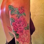Фото пример рисунка тату цветок пион 16,10,2021 - №0720 - peony tattoo - tatufoto.com