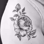 Фото пример рисунка тату цветок пион 16,10,2021 - №0722 - peony tattoo - tatufoto.com