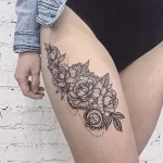 Фото пример рисунка тату цветок пион 16,10,2021 - №0724 - peony tattoo - tatufoto.com