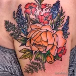 Фото пример рисунка тату цветок пион 16,10,2021 - №0746 - peony tattoo - tatufoto.com