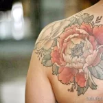 Фото пример рисунка тату цветок пион 16,10,2021 - №0749 - peony tattoo - tatufoto.com