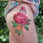 Фото пример рисунка тату цветок пион 16,10,2021 - №0762 - peony tattoo - tatufoto.com