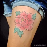 Фото пример рисунка тату цветок пион 16,10,2021 - №0772 - peony tattoo - tatufoto.com