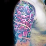 Фото пример рисунка тату цветок пион 16,10,2021 - №0773 - peony tattoo - tatufoto.com