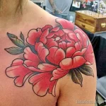 Фото пример рисунка тату цветок пион 16,10,2021 - №0774 - peony tattoo - tatufoto.com