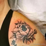 Фото пример рисунка тату цветок пион 16,10,2021 - №0777 - peony tattoo - tatufoto.com