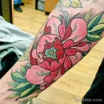 Фото пример рисунка тату цветок пион 16,10,2021 - №0779 - peony tattoo - tatufoto.com