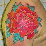 Фото пример рисунка тату цветок пион 16,10,2021 - №0789 - peony tattoo - tatufoto.com