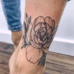 Фото пример рисунка тату цветок пион 16,10,2021 - №0791 - peony tattoo - tatufoto.com