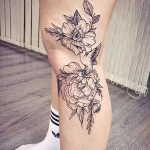 Фото пример рисунка тату цветок пион 16,10,2021 - №0793 - peony tattoo - tatufoto.com