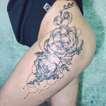 Фото пример рисунка тату цветок пион 16,10,2021 - №0796 - peony tattoo - tatufoto.com