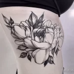 Фото пример рисунка тату цветок пион 16,10,2021 - №0797 - peony tattoo - tatufoto.com