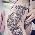 Фото пример рисунка тату цветок пион 16,10,2021 - №0799 - peony tattoo - tatufoto.com