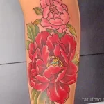 Фото пример рисунка тату цветок пион 16,10,2021 - №0801 - peony tattoo - tatufoto.com