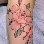Фото пример рисунка тату цветок пион 16,10,2021 - №0802 - peony tattoo - tatufoto.com